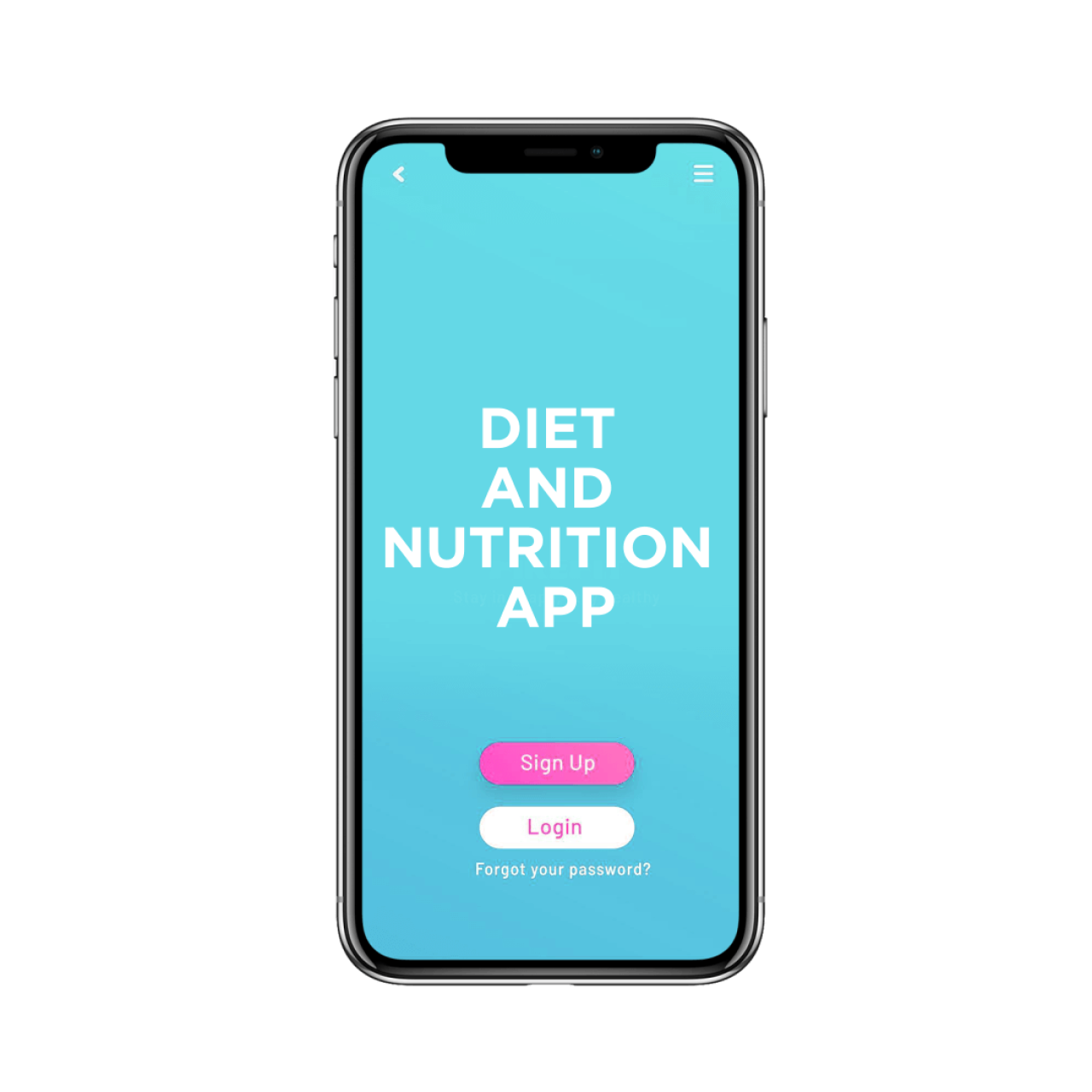Diet and nutrition app development - login